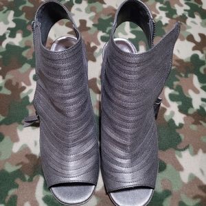 Pewter colored Sandals, approx 2in heels SZ 12W